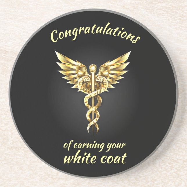 White Jacka Ceremony Guld Medical Underlägg (Framsidan)