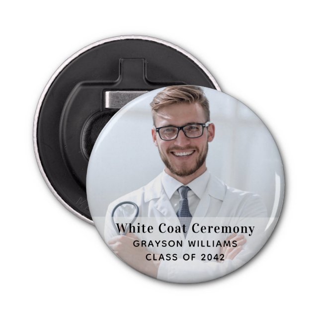 White Jacka Ceremony Medical Photo Flasköppnare (Framsidan)