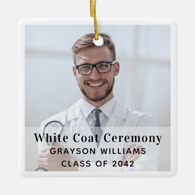 White Jacka Ceremony Medical Photo Ornament (Framsida)