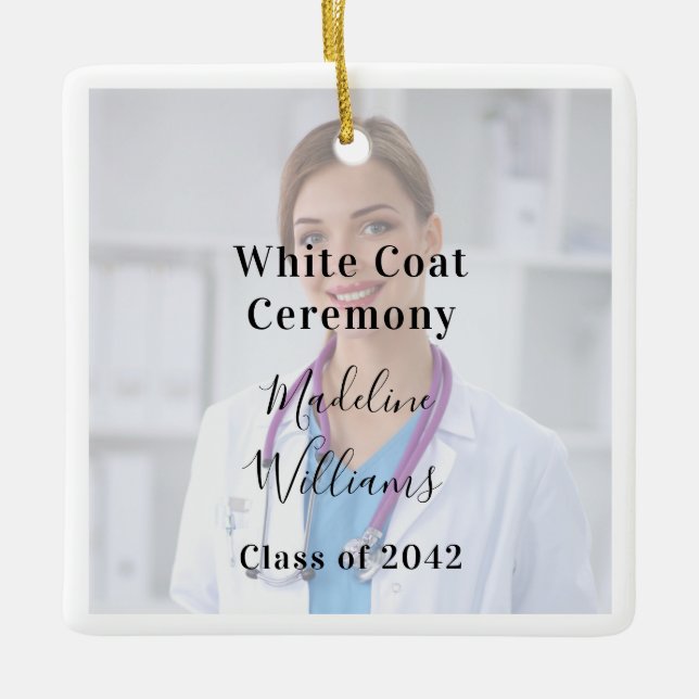 White Jacka Ceremony Photo Ornament (Framsida)