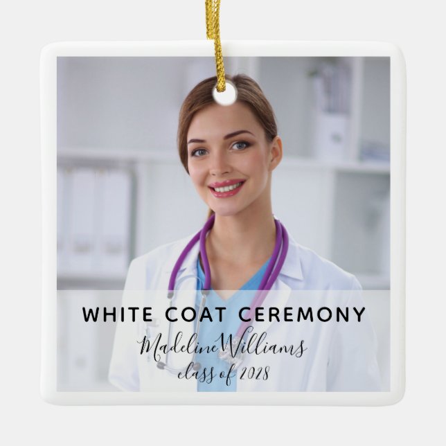 White Jacka Ceremony Photo Ornament (Framsida)