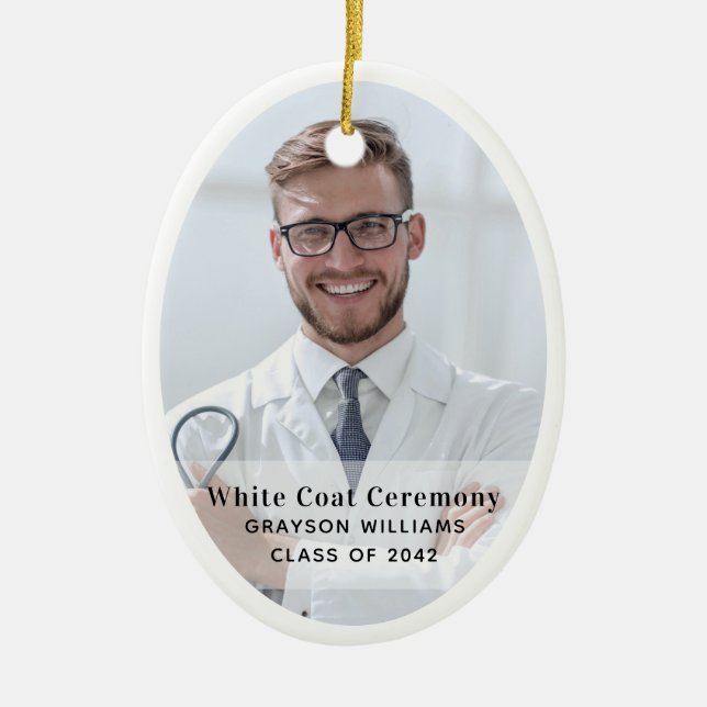 White Jacka Ceremony Photo Ornament (Framsidan)
