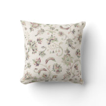 White Jacobean Blommigt Dekorativ kudde