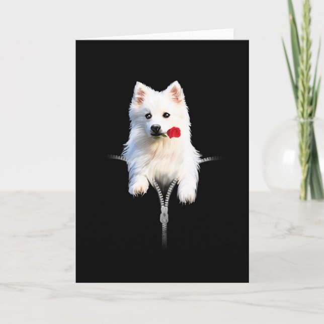 White Japan Spitz Hund Sweet Gift Kort (Framsida)