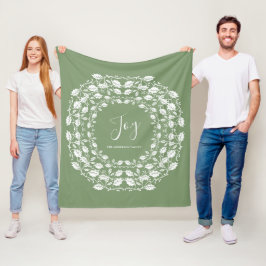 White jul Holly Joy | Grönt av Personlig Fleecefilt