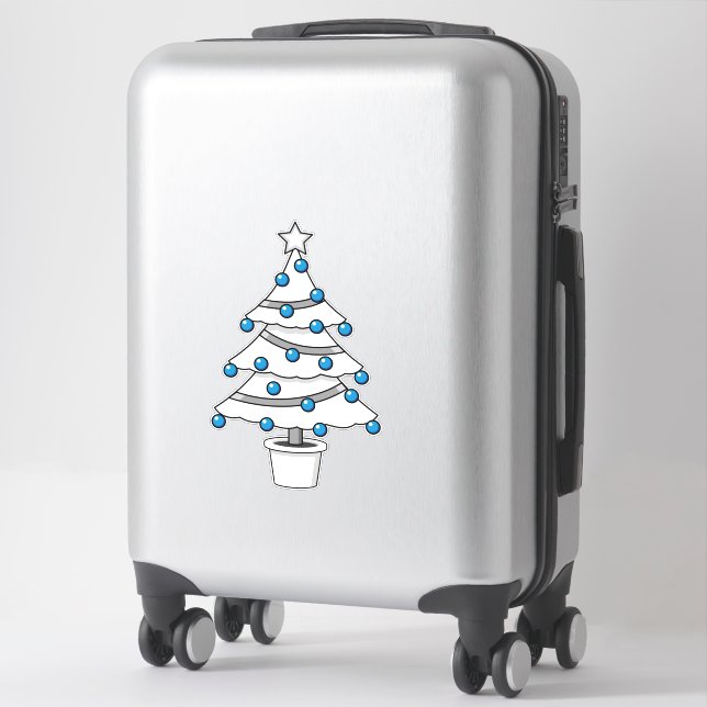 White Julgran Klistermärken (Resväska)