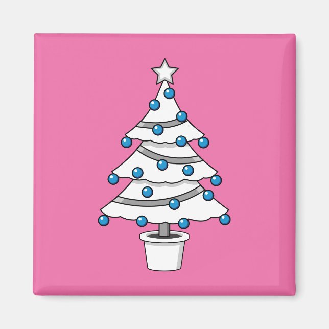 White Julgran Magnet (Framsidan)