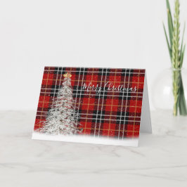 White Julgran och Hjort on Tartan Play Kort
