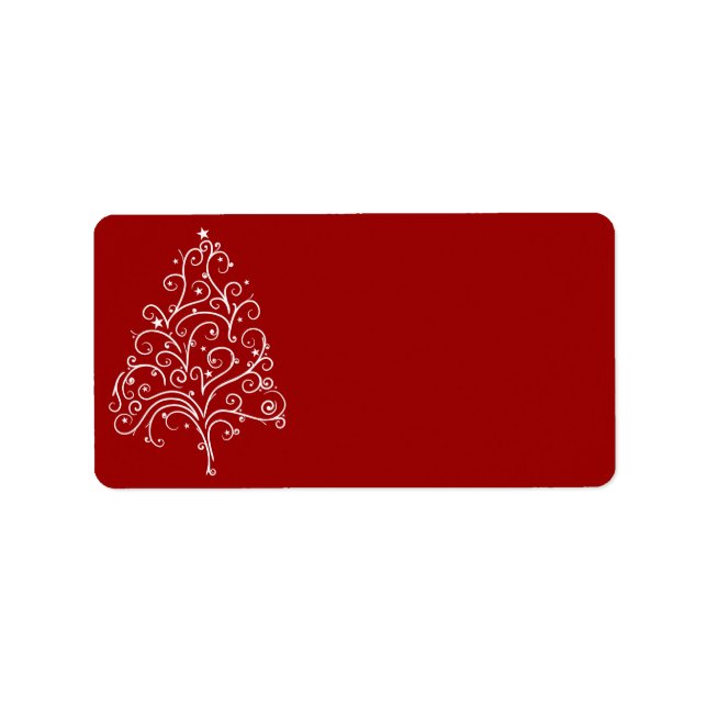 White Julgran på Red Adressetikett (Framsidan)