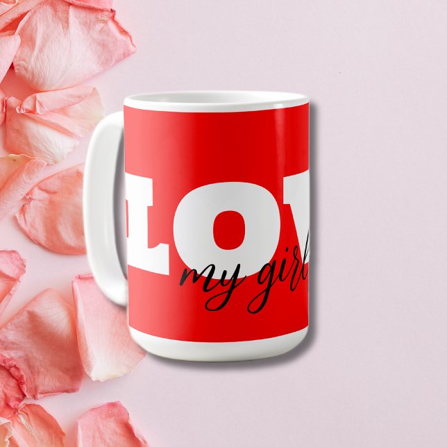 White KÄRLEK Neon Red Valentine Kaffemugg (Skapare uppladdad)