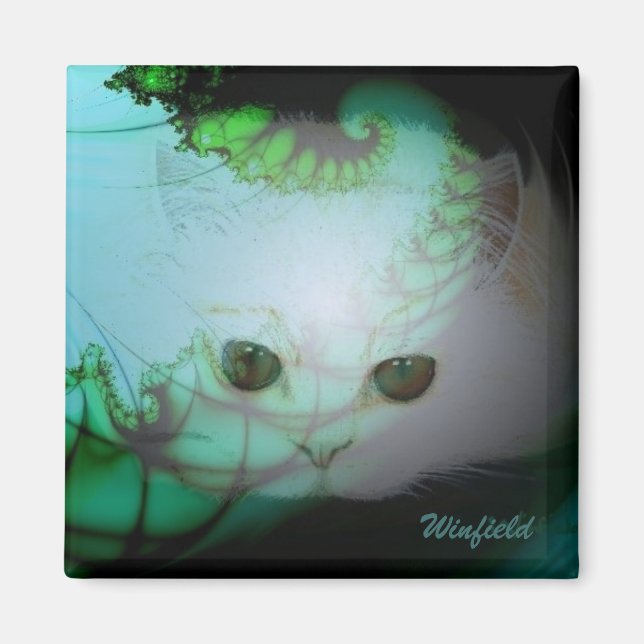 White Kattunge Magnet (Framsidan)