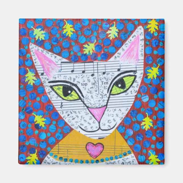White Kattunge Magnet (Framsidan)