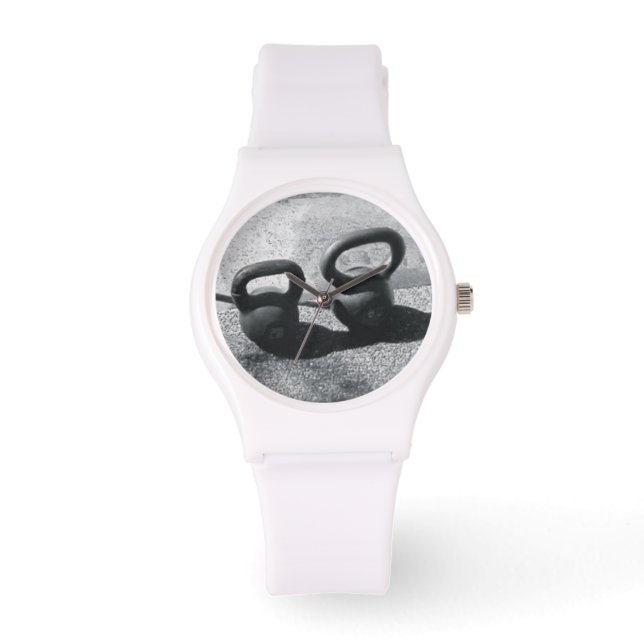White Kettlebell Watch Armbandsur (Framsida)