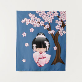 White Kimono Kokeshi Doll - Cute Geisha Girl