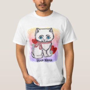 White Kitten Cat T Shirt