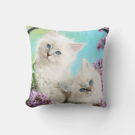 White Kitten Decorative Pillow Kudde