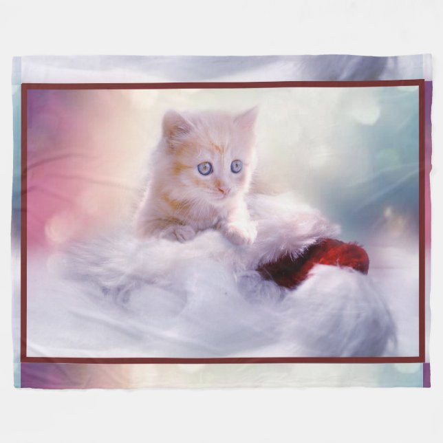 White Kitten Fleecefilt (Framsidan (Horisontell))