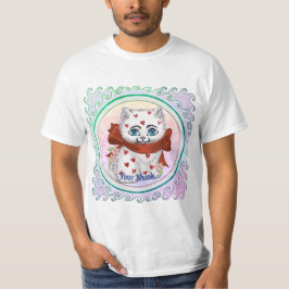 White Kitten Hearts t-shirts