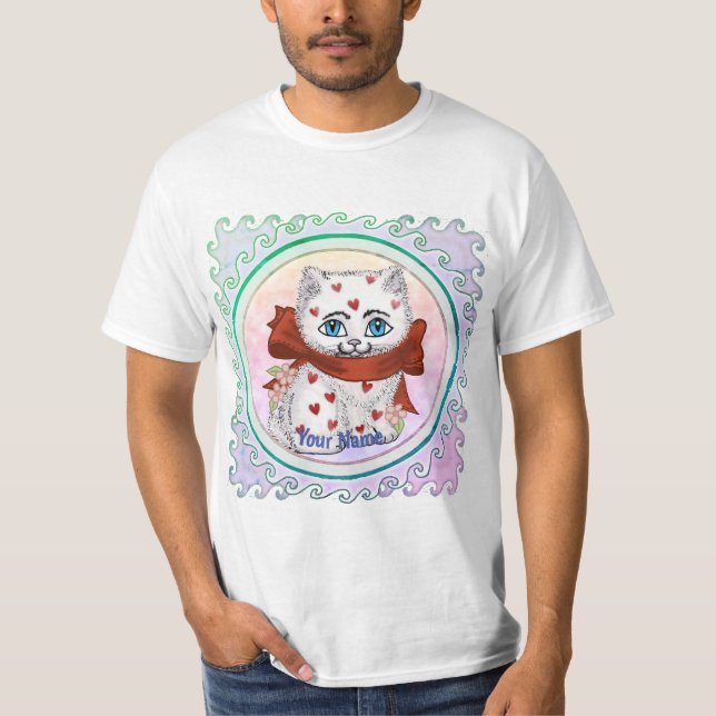 White Kitten Hearts t-shirts (Framsida)