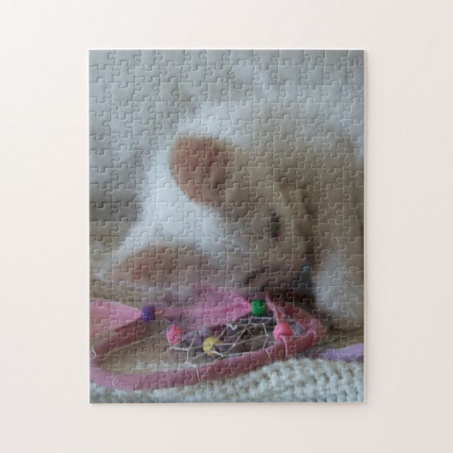 White Kitten Jigszle Puzzle Pussel (Vertikal)