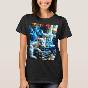 White Kitten Kärlek Bokar T Shirt