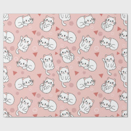 White Kitten Seamless Design Presentpapper