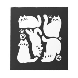 White Kitten Silhouettes - Utformning av Kattdjure Anteckningsblock
