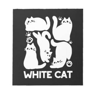White Kitten Silhouettes - Utformning av Kattdjure Anteckningsblock