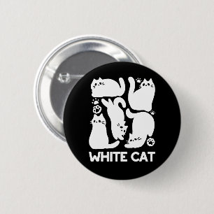 White Kitten Silhouettes - Utformning av Kattdjure Knapp