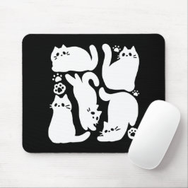 White Kitten Silhouettes - Utformning av Kattdjure Musmatta
