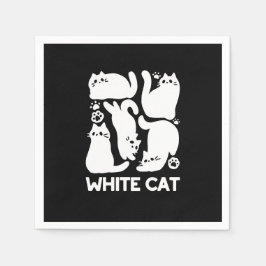 White Kitten Silhouettes - Utformning av Kattdjure Pappersservett