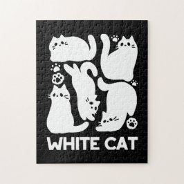 White Kitten Silhouettes - Utformning av Kattdjure Pussel