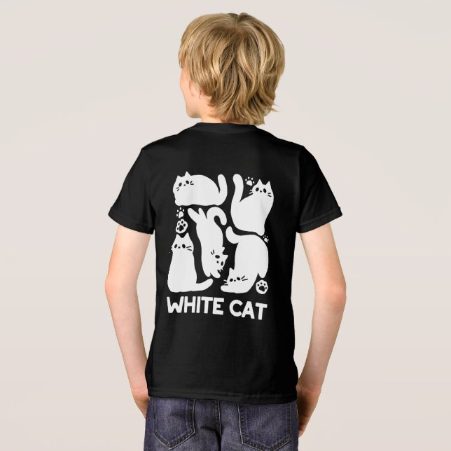 White Kitten Silhouettes - Utformning av Kattdjure T Shirt (Baksida Full)