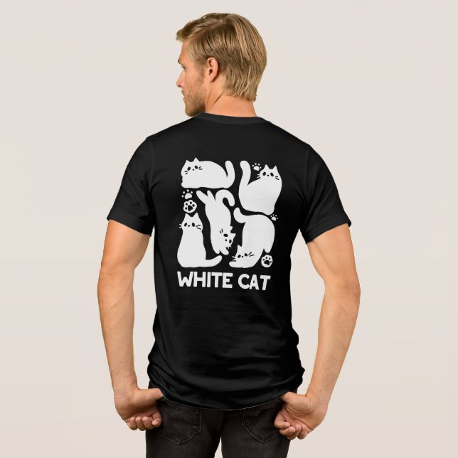 White Kitten Silhouettes - Utformning av Kattdjure T Shirt (Baksida Full)