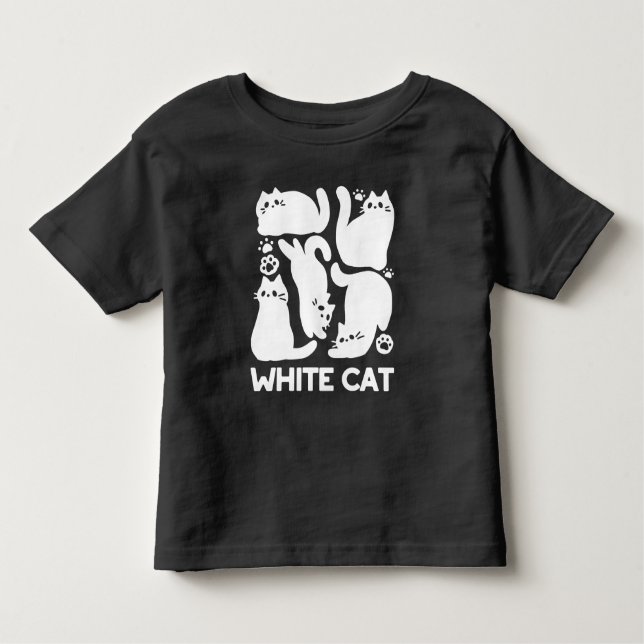 White Kitten Silhouettes - Utformning av Kattdjure T Shirt (Framsida)
