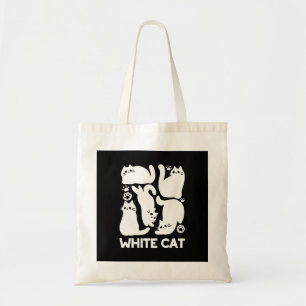 White Kitten Silhouettes - Utformning av Kattdjure Tygkasse