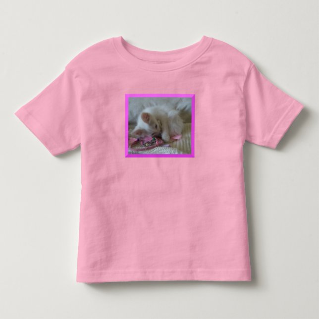 White Kitten Småbarn T-Shirt (Framsida)