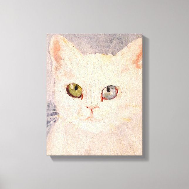White Kitten with Blue Eye and Green Eye  Canvas P (Framsida)
