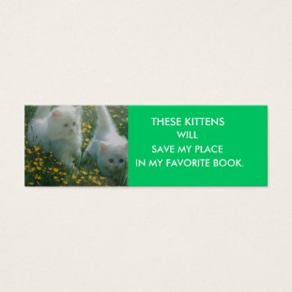 White Kittens bokmärke Litet Visitkort