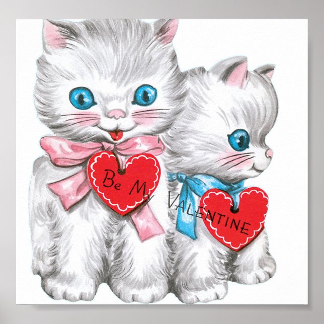 White Kittens Valentine Poster (Framsidan)