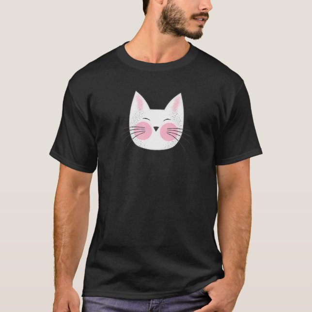 White Kitty Cat T Shirt (Framsida)