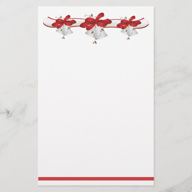 White Klockor Red Rosett band Berries Stationery Brevpapper (Framsida)