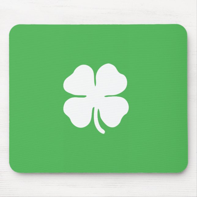 White Klöver Löv Mousepad Musmatta (Framsidan)