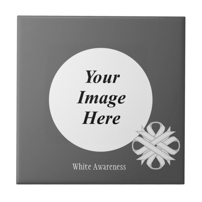 White Klöver Ribbon Template av Kenneth Yoncich Kakelplatta (Framsidan)