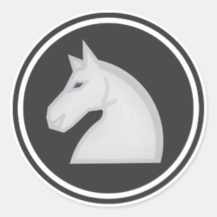 White Knight Chess Biet Runt Klistermärke