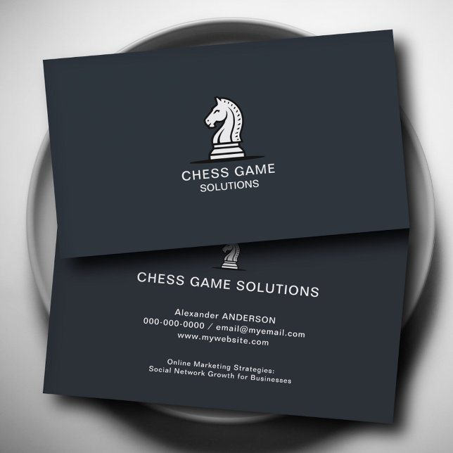 White Knight Chess Biet Visitkort (White Knight Chess Piece Business Card)