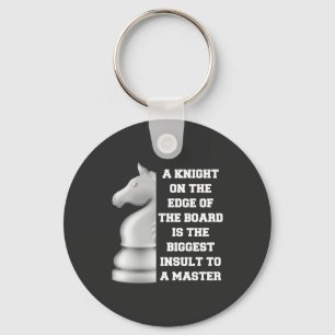 White Knight Chess Strategy Power Wisdom Master Nyckelring
