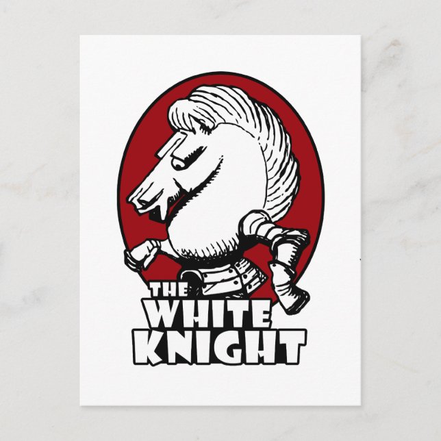 White Knight Logotyp Red Vykort (Framsida)