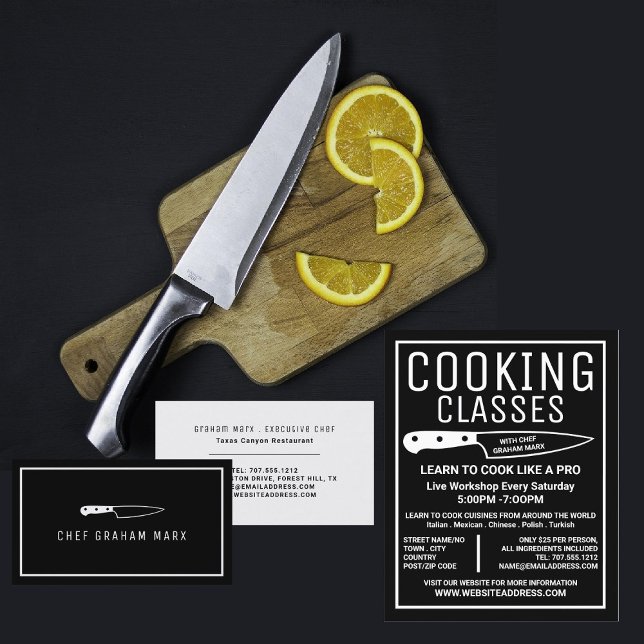 White Knivar, Gourmet, Cooking Classes Advertising Reklamblad (Skapare uppladdad)