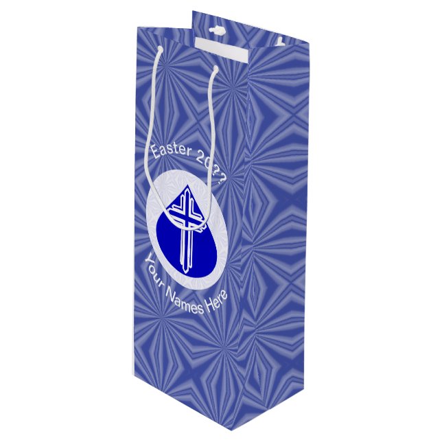 White Kor i Blue TearDrop Påsk Personlig (Framsidan Vinklad)